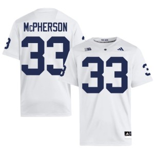 #33 PSU Nittany Lions Replica Men's College Football White Alexander McPherson Jerseys 911299-569
