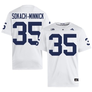 #35 College Football Lions Men Blaise Sokach-Minnick White University Jersey 135790-440
