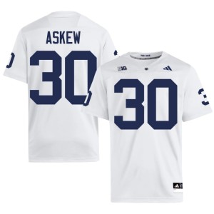 #30 Men PSU University College Football White Christian Askew Jersey 305812-185