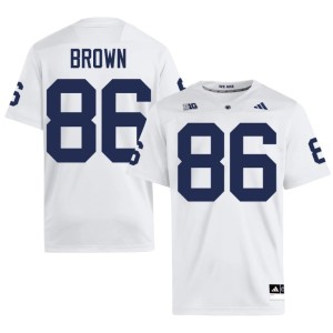 #86 College Football Embroidery Men Courtney Brown Lions White Jerseys 802459-135