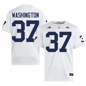 #37 Men College Football White Roaring Lions Jeremy Washington Replica Jersey 496169-871
