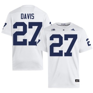 #27 College Football Men Penn State White University Omarion Davis Jerseys 183205-746