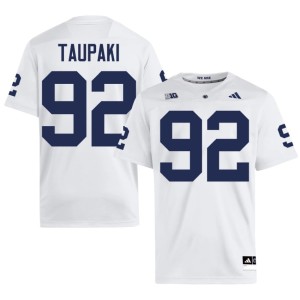#92 College Football Men PSU Nittany Lions NCAA White Siale Taupaki Jerseys 689655-972