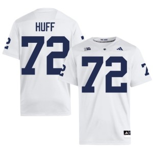 #72 Official Nittany Lions Men's College Football Tyshon Huff White Jerseys 393304-356