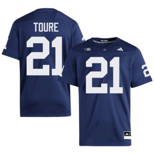 #21 Navy Embroidery Vaboue Toure Men Nittany Lions College Football Jerseys 345179-720