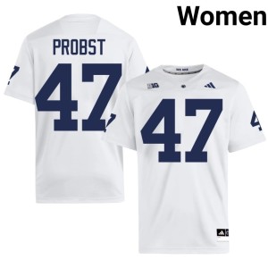 #47 College Football University PSU Lions Aidan Probst White Women Jersey 329778-890