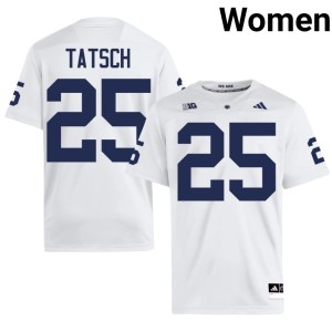 #25 Alex Tatsch College Football Penn State Nittany Lions White Women's Limited Jerseys 141578-137