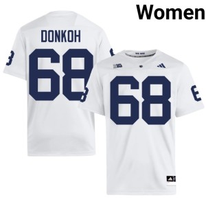 #68 PSU 2026 White College Football Women's Anthony Donkoh Jersey 388145-322