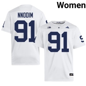 #91 Armstrong Nnodim White PSU Lions Women College Football Game Jersey 729505-701