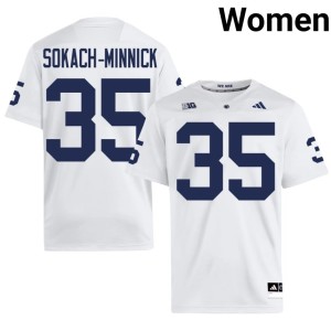 #35 Blaise Sokach-Minnick White Womens NCAA Penn State Lions College Football Jersey 804129-631