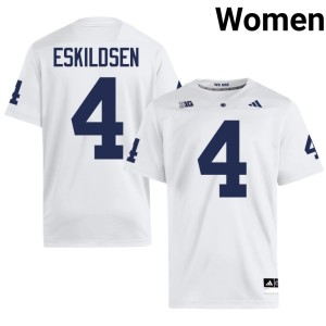 #4 Brett Eskildsen Roaring Lions Women White Alumni College Football Jerseys 871695-214