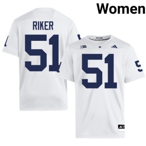 #51 Lions Official White Women Brock Riker College Football Jerseys 956615-990