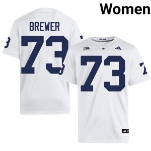 #73 PSU Nittany Lions Women's White College Football Caleb Brewer Player Jerseys 668652-805