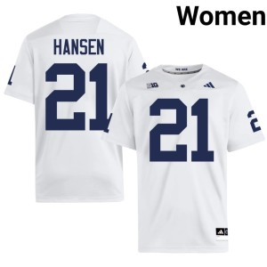 #21 Game PSU Lions Women's Carson Hansen White College Football Jersey 940696-842