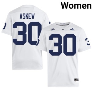 #30 Christian Askew College Football Penn State Lions Women White Alumni Jersey 675070-615