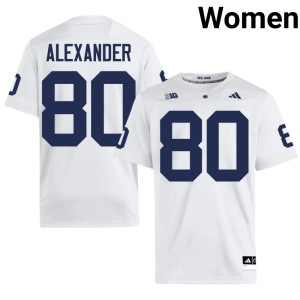 #80 Cooper Alexander Women Alumni Penn State College Football White Jersey 789532-964