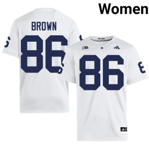 #86 College Football University White Courtney Brown Womens Penn State Jersey 336088-857