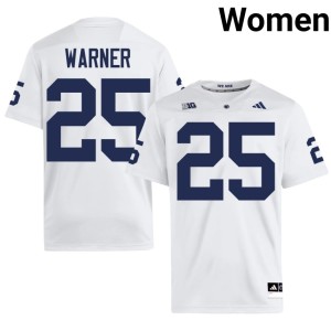 #25 White Womens College Football Curt Warner Penn State Stitched Jerseys 970988-764