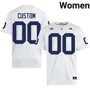 #00 College Football Limited PSU Lions White Women Custom Jerseys 134841-452