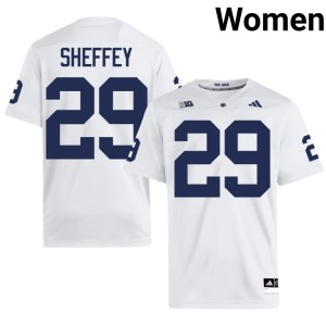 #29 Player D'Antae Sheffey Penn State Lions White Women College Football Jersey 664540-844