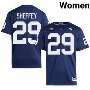 #29 College Football University Penn State Nittany Lions D'Antae Sheffey Women's Navy Jersey 381795-597