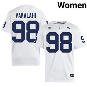 #98 College Football White PSU Lions Dallas Vakalahi Official Womens Jerseys 254452-774