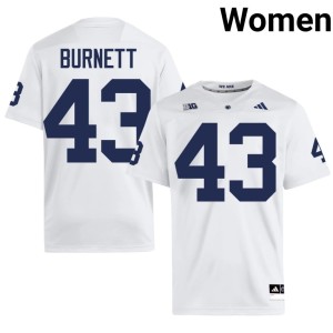 #43 College Football Nittany Lions Dayshaun Burnett White Women NCAA Jersey 146542-998