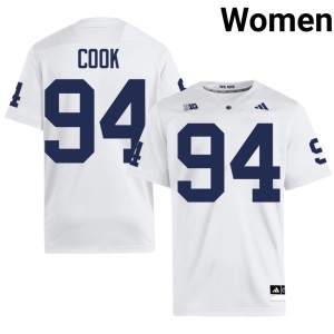 #94 Nittany Lions De'Andre Cook White Women's College Football Official Jersey 728165-848