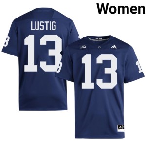 #13 College Football Navy Hank Lustig Stitched Lions Womens Jerseys 185546-234