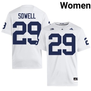 #29 Hunter Sowell Penn State Nittany Lions Embroidery White Womens College Football Jersey 637929-549