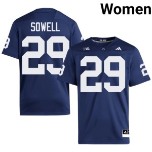 #29 College Football Replica Women Hunter Sowell PSU Nittany Lions Navy Jersey 370926-866