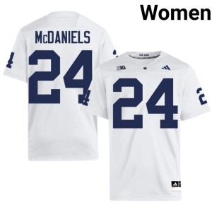 #24 High School Women Ibn McDaniels Roaring Lions College Football White Jerseys 194621-208