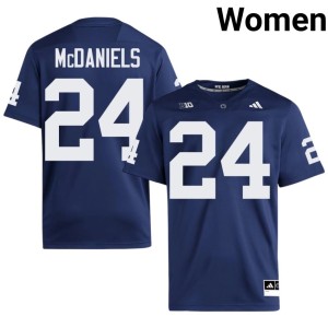 #24 College Football Penn State Ibn McDaniels Navy Embroidery Womens Jerseys 572686-431