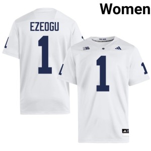 #1 Roaring Lions Women White Game College Football Ikenna Ezeogu Jerseys 863997-857