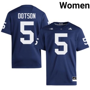 #5 Jahan Dotson Navy Embroidery College Football Women's PSU Jerseys 962656-745