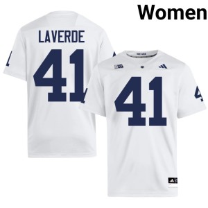 #41 Jake LaVerde White Official College Football Penn State Lions Women Jerseys 754906-627