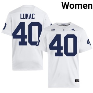 #40 College Football PSU Limited Womens Jake Lukac White Jersey 889520-132