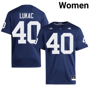 #40 Lions Navy College Football Women's Player Jake Lukac Jerseys 472774-309