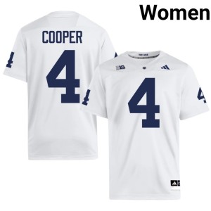 #4 High School College Football Nittany Lions White Women Jeremiah Cooper Jerseys 780299-772