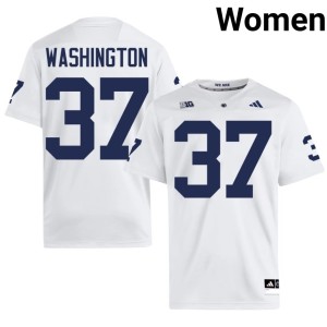 #37 White Women's Jeremy Washington Penn State Nittany Lions College Football High School Jerseys 859837-209