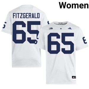 #65 Nittany Lions Women's White Jim Fitzgerald College Football Replica Jersey 182142-702