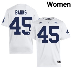 #45 Josh Banks Replica White Women College Football PSU Jersey 304108-715