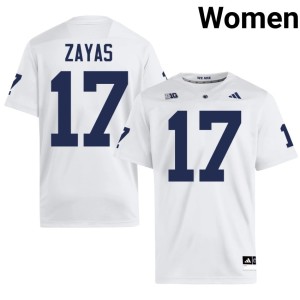#17 Josiah Zayas Womens Lions Embroidery White College Football Jersey 809661-695