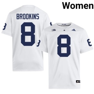 #8 Stitched College Football PSU Lions Womens Karon Brookins White Jerseys 742297-506