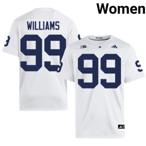 #99 Women College Football Keanu Williams White Game Penn State Lions Jersey 554724-651