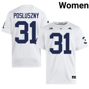 #31 Paul Posluszny Replica Women's PSU Lions College Football White Jersey 749930-473