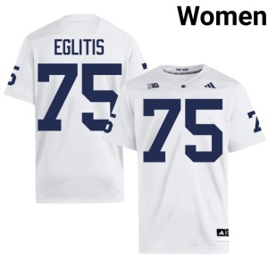 #75 Womens Penn State Lions White Official College Football Pete Eglitis Jerseys 368762-960