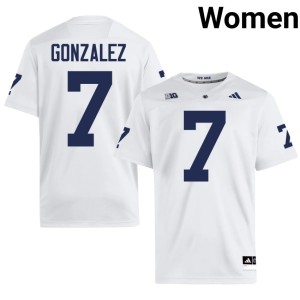 #7 College Football Women's Peter Gonzalez Player Penn State Nittany Lions White Jerseys 793846-895