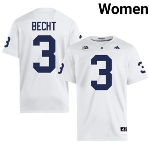 #3 College Football Womens White Rocco Becht Lions University Jerseys 456070-450