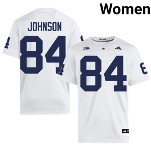 #84 Womens College Football Theo Johnson University White PSU Lions Jerseys 449556-105